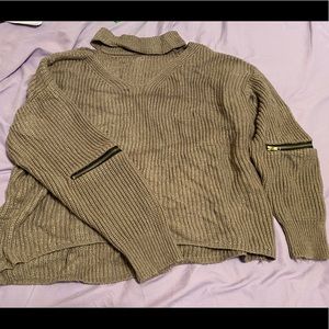 Neck cut-out sweater